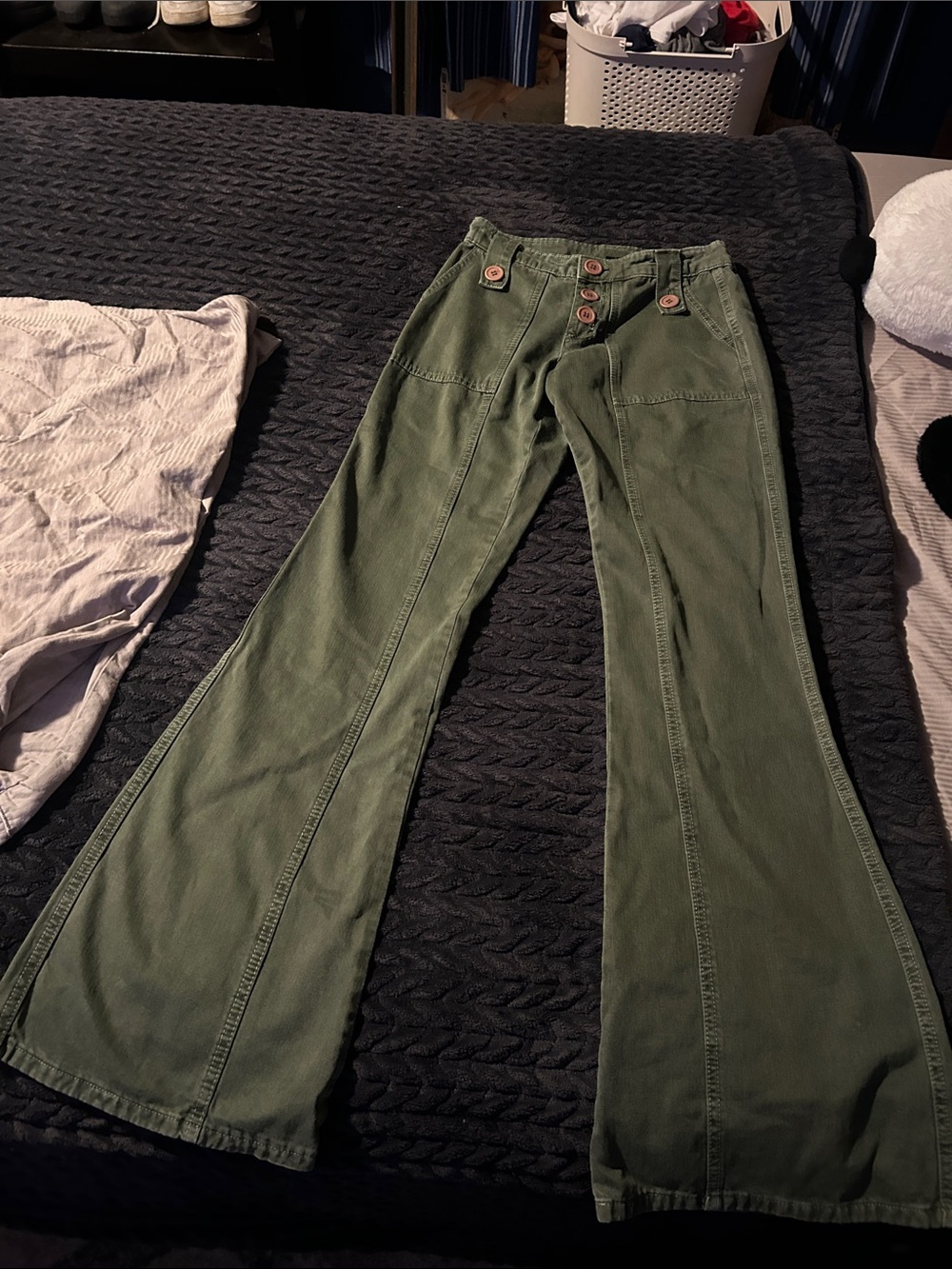 Y2K dELiA*s Vintage 2000 flare green denim jeans size 1/2